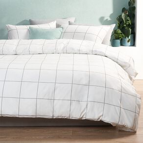 Living & Co Duvet Cover Set Check White/Black