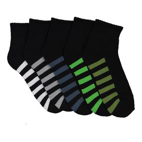 Active Intent Kids' Quarter Crew Cushioned Socks 5 Pack